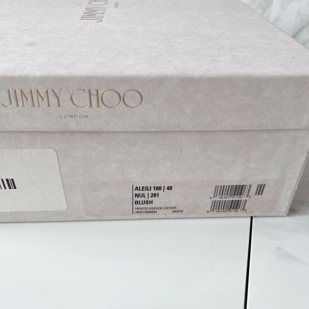 NIB Jimmy Choo Aleili 100 Leather Platform Wedge Sandals Blush Size US 10 EU 40 - Picture 12 of 12